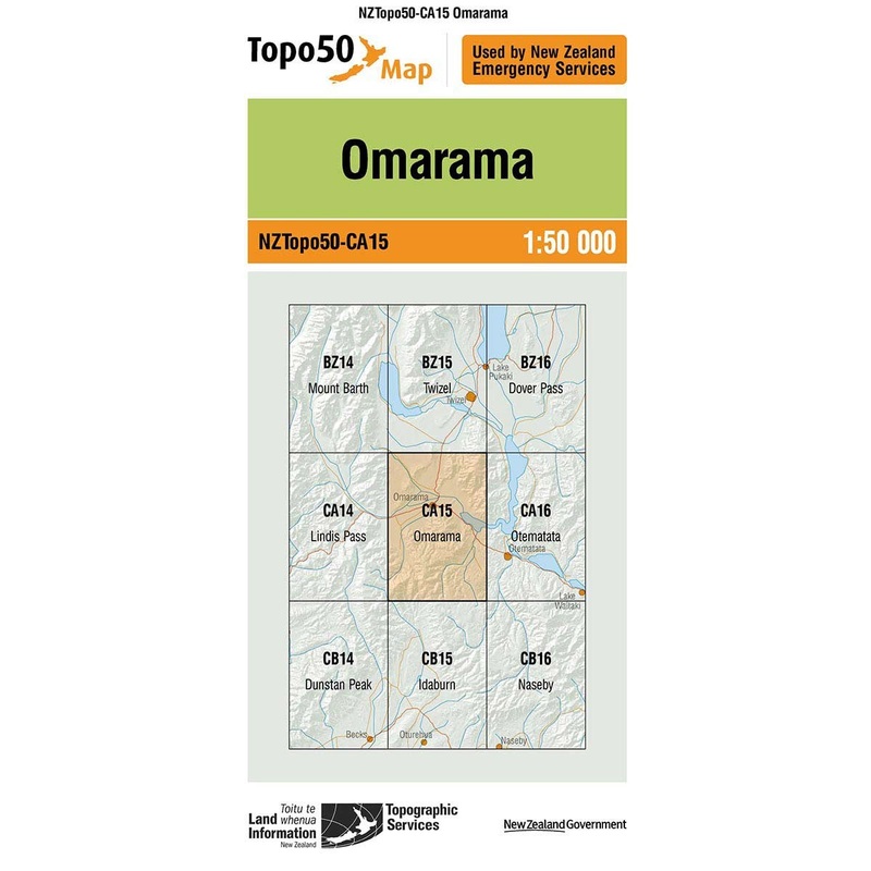 NZ Topo 50 Map CA15 Omarama