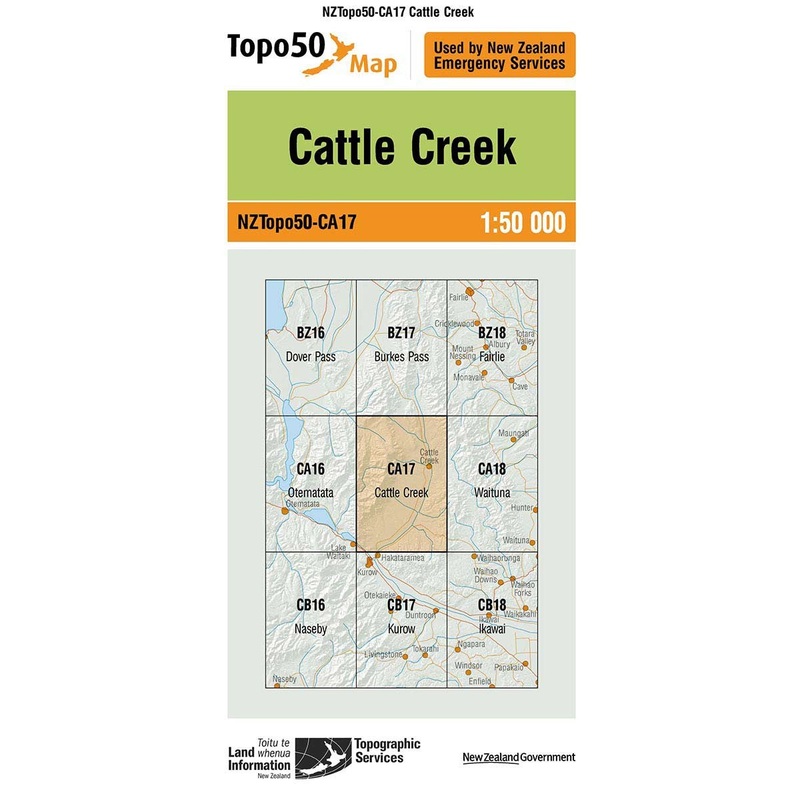 NZ Topo 50 Map CA17 Cattle Creek