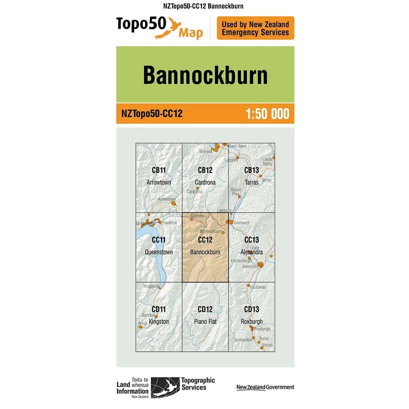 NZ Topo 50 Map CC12 Bannockburn