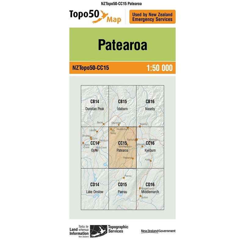 NZ Topo 50 Map CC15 Patearoa