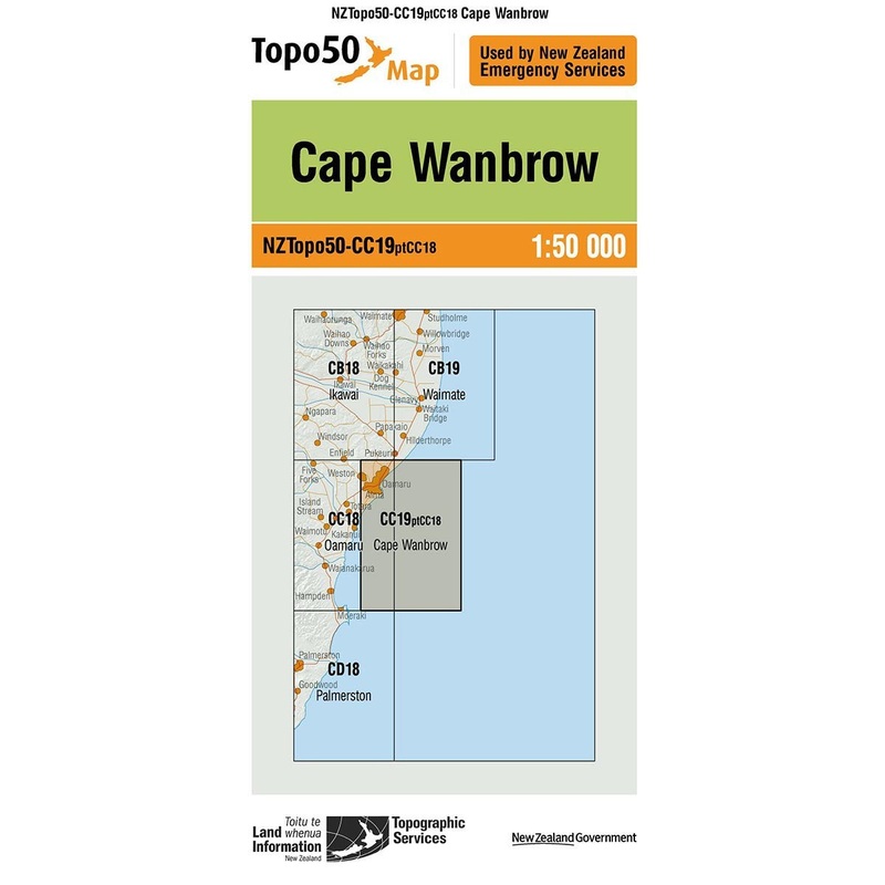 NZ Topo 50 Map CC19 Cape Wanbrow