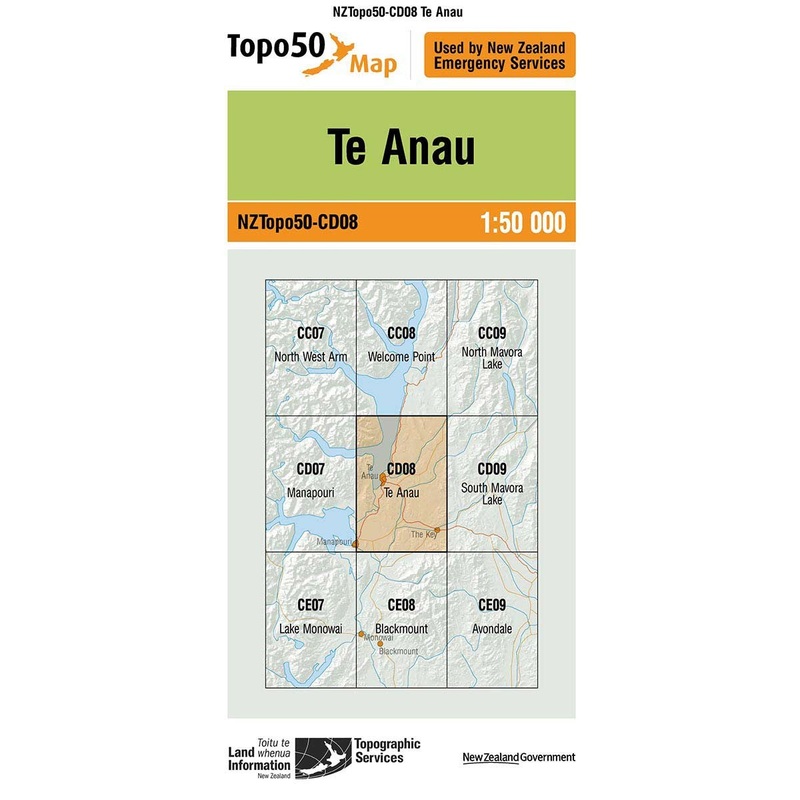 NZ Topo 50 Map CD08 Te Anau