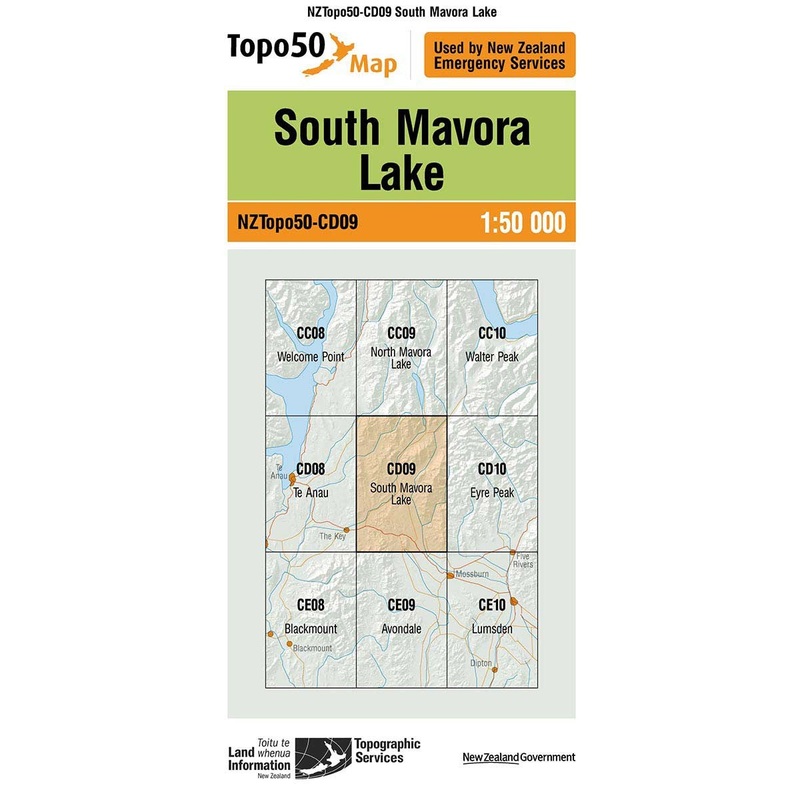 NZ Topo 50 Map CD09 South Mavora Lake