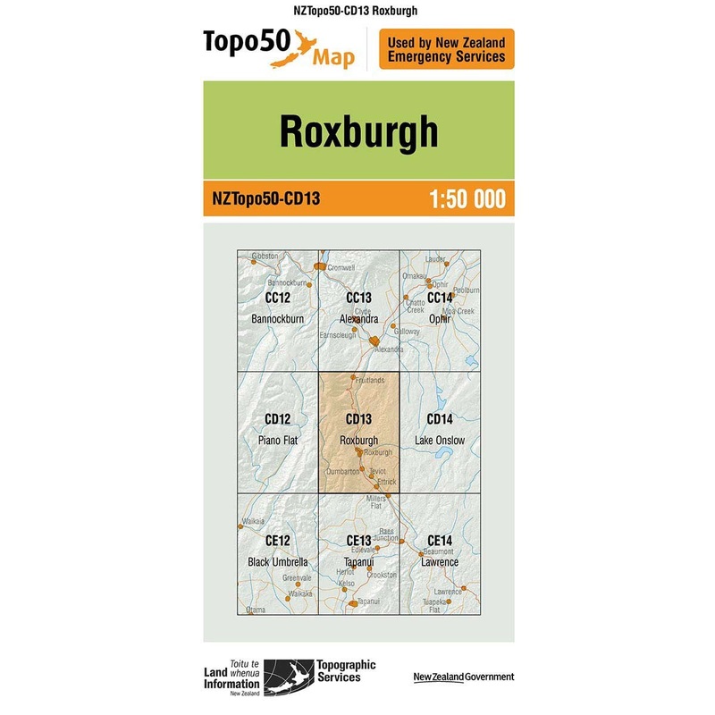 NZ Topo 50 Map CD13 Roxburgh
