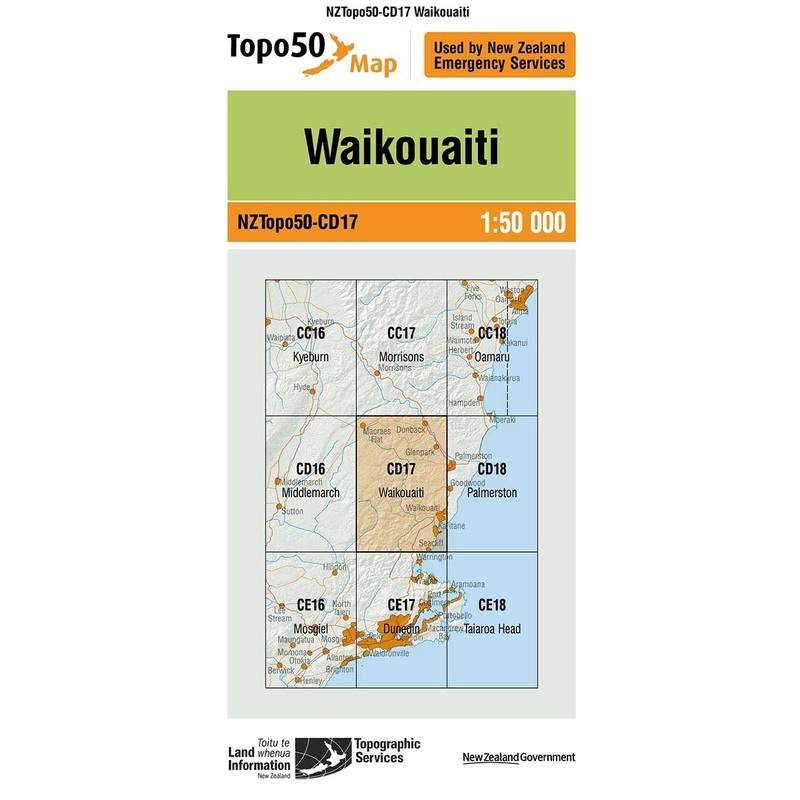 NZ Topo 50 Map CD17 Waikouaiti