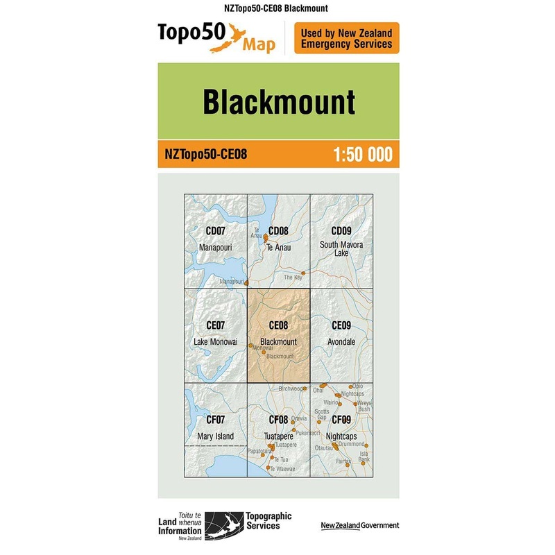 NZ Topo 50 Map CE08 Blackmount