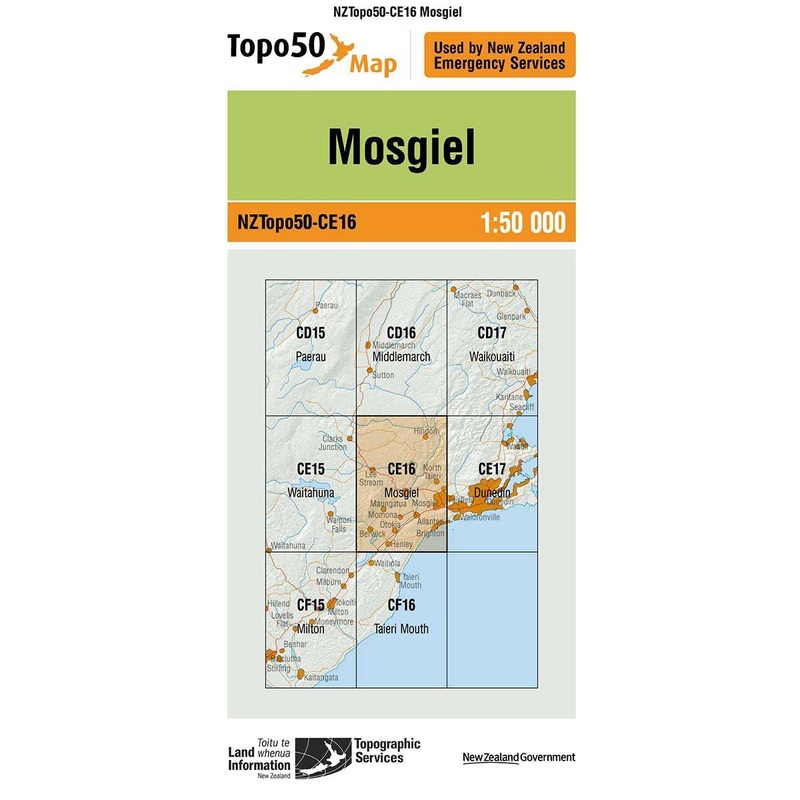 NZ Topo 50 Map CE16 Mosgiel