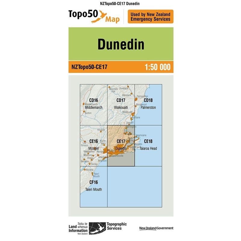 NZ Topo 50 Map CE17 Dunedin