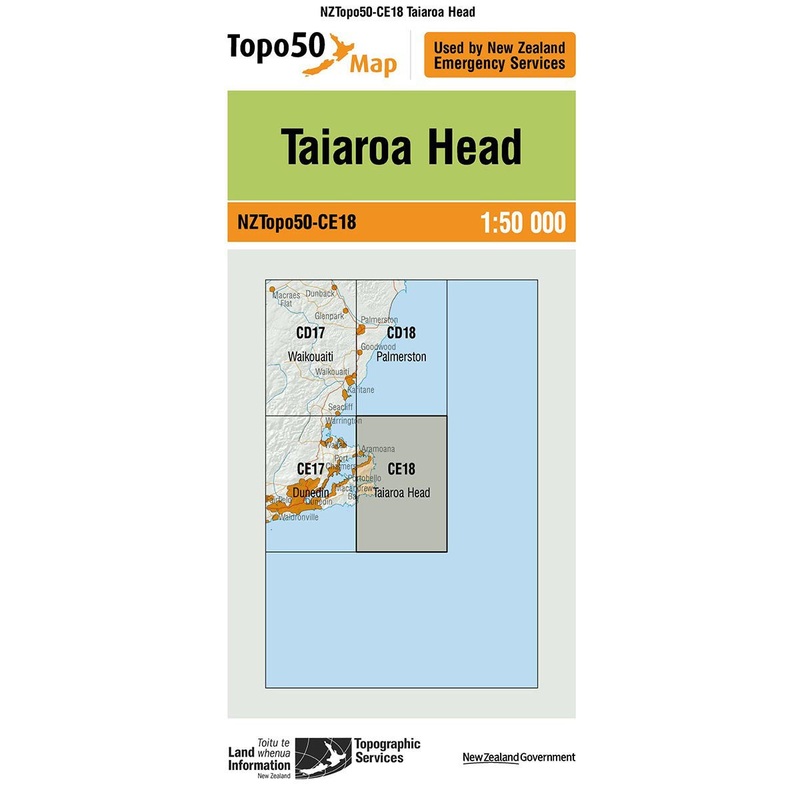 NZ Topo 50 Map CE18 Taiaroa Head