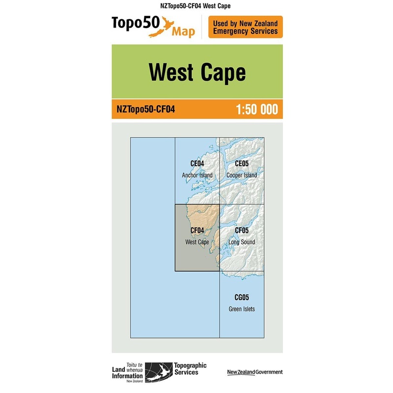 NZ Topo 50 Map CF04 West Cape