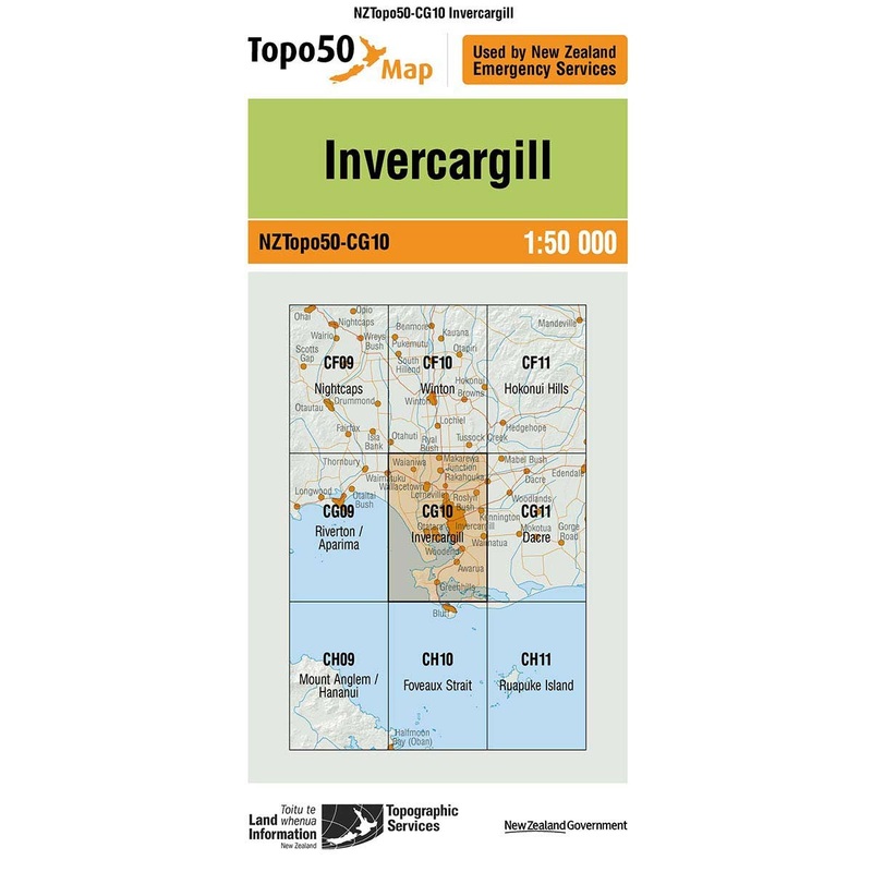 NZ Topo 50 Map CG10 Invercargill