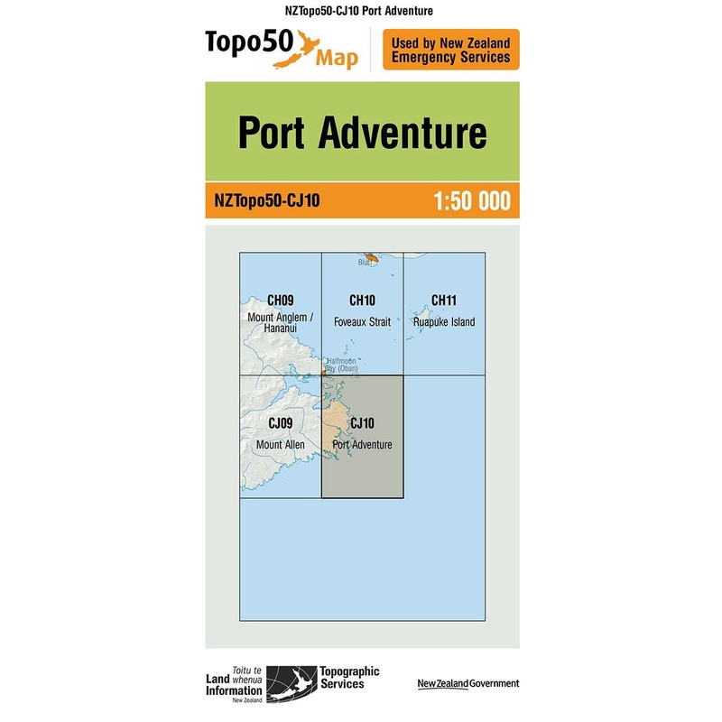 NZ Topo 50 Map CJ10 Port Adventure