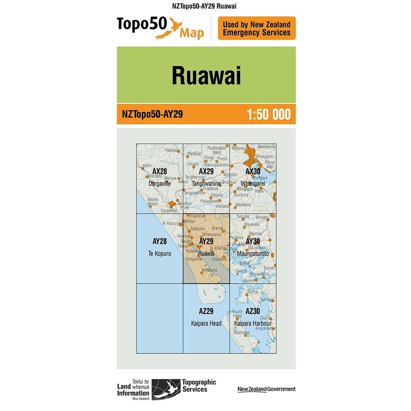NZ Topo 50 Map AY29 Ruawai