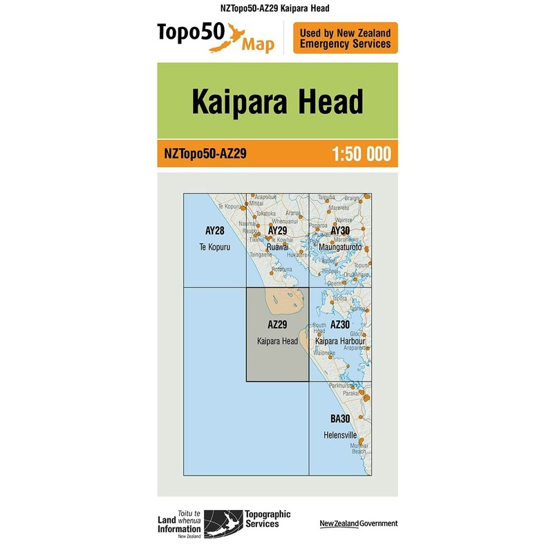 NZ Topo 50 Map AZ29 Kaipara Head
