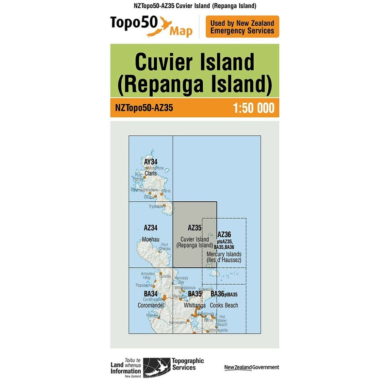 NZ Topo 50 Map AZ35 Cuvier Island