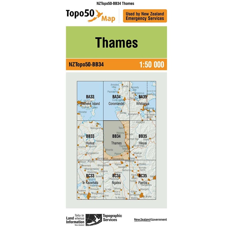 NZ Topo 50 Map BB34 Thames