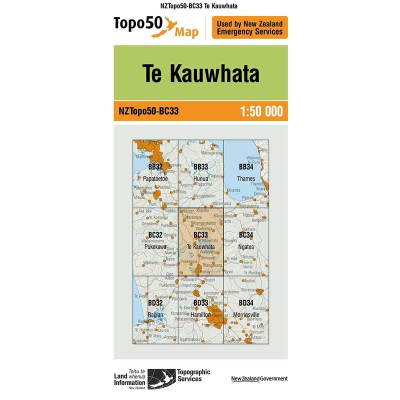 NZ Topo 50 Map BC33 Te Kauwhata