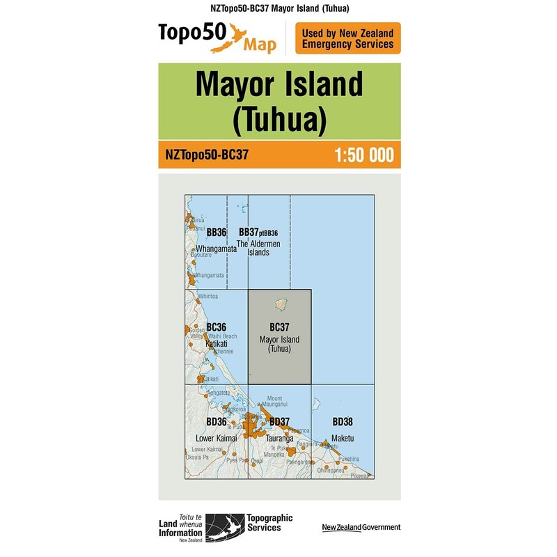 NZ Topo 50 Map BC37 Mayor Island