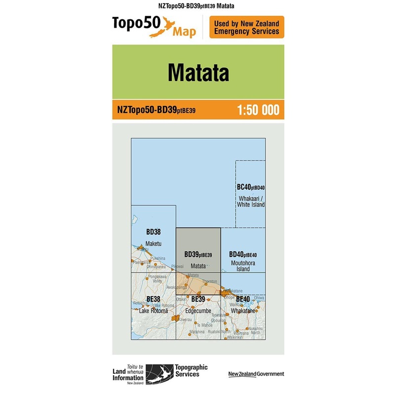 NZ Topo 50 Map BD39 Matata