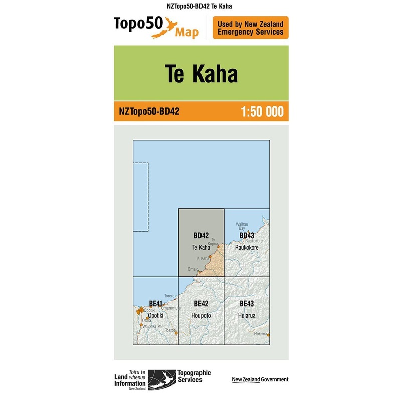 NZ Topo 50 Map BD42 Te Kaha