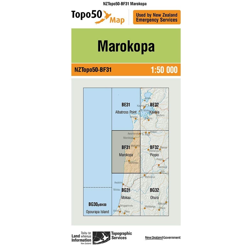NZ Topo 50 Map BF31 Marokopa