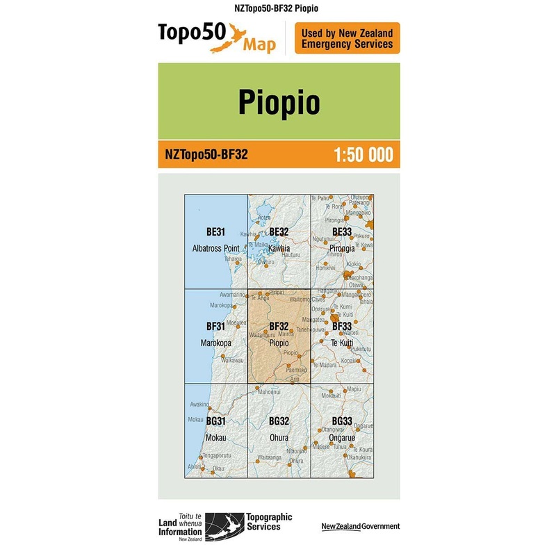 NZ Topo 50 Map BF32 Piopio