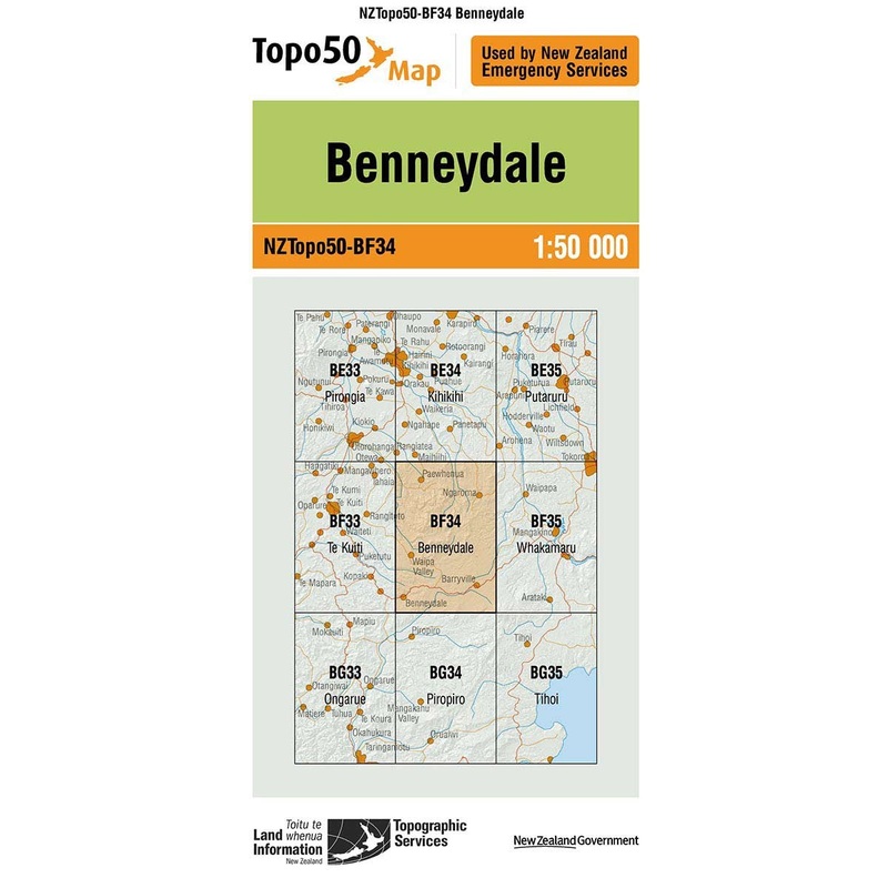NZ Topo 50 Map BF34 Benneydale