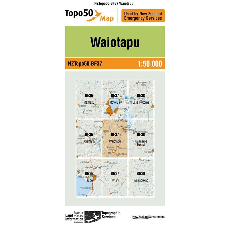 NZ Topo 50 Map BF37 Waiotapu
