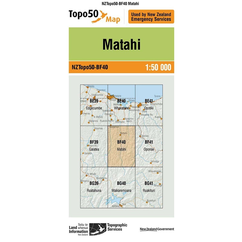 NZ Topo 50 Map BF40 Matahi