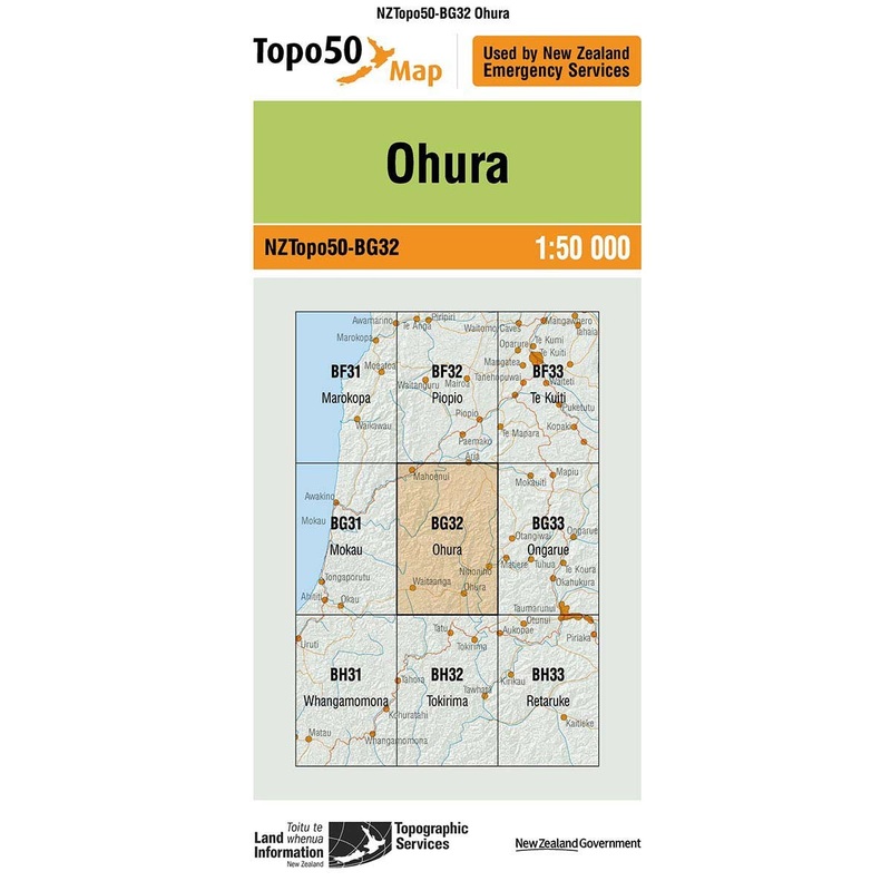 NZ Topo 50 Map BG32 Ohura