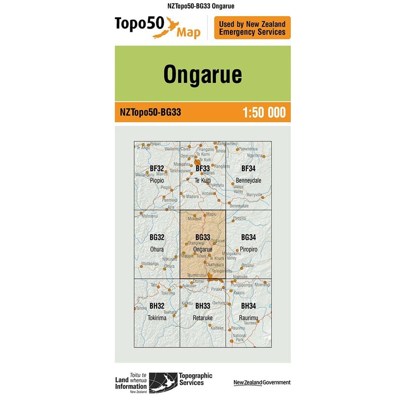 NZ Topo 50 Map BG33 Ongarue