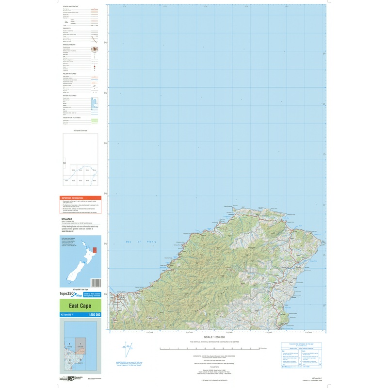 NZ Topo 250 Map 07 - East Cape