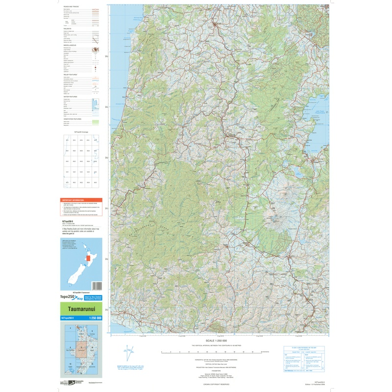 NZ Topo 250 Map 09 - Taumaranui