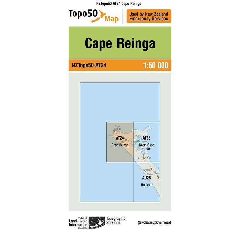NZ Topo 50 Map AT24 Cape Reinga