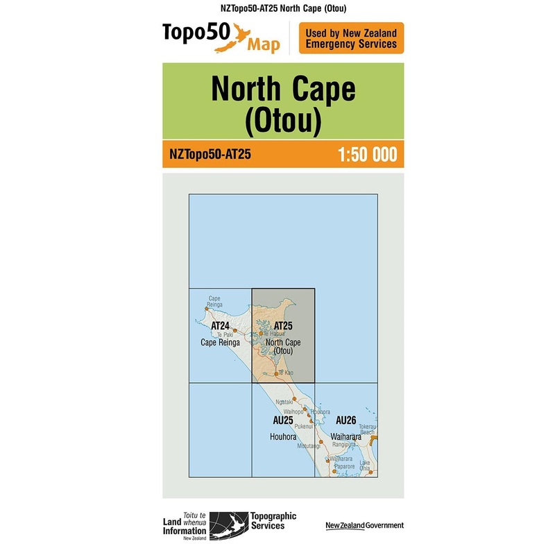 NZ Topo 50 Map AT25 North Cape