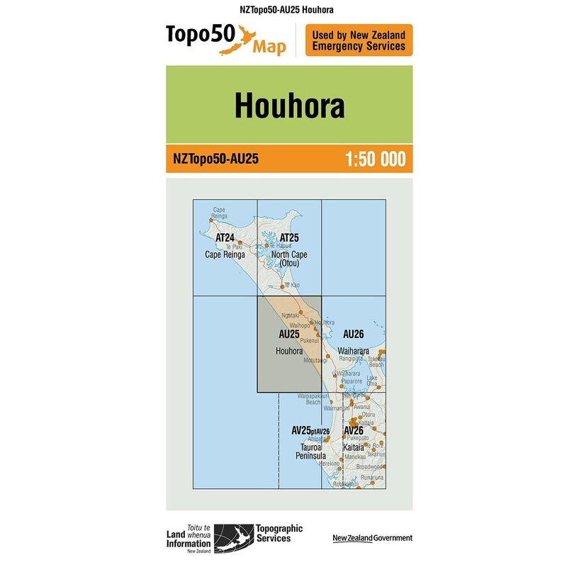 NZ Topo 50 Map AU25 Houhora