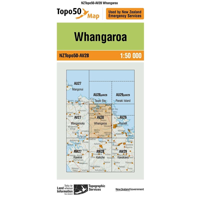 NZ Topo 50 Map AV28 Whangaroa
