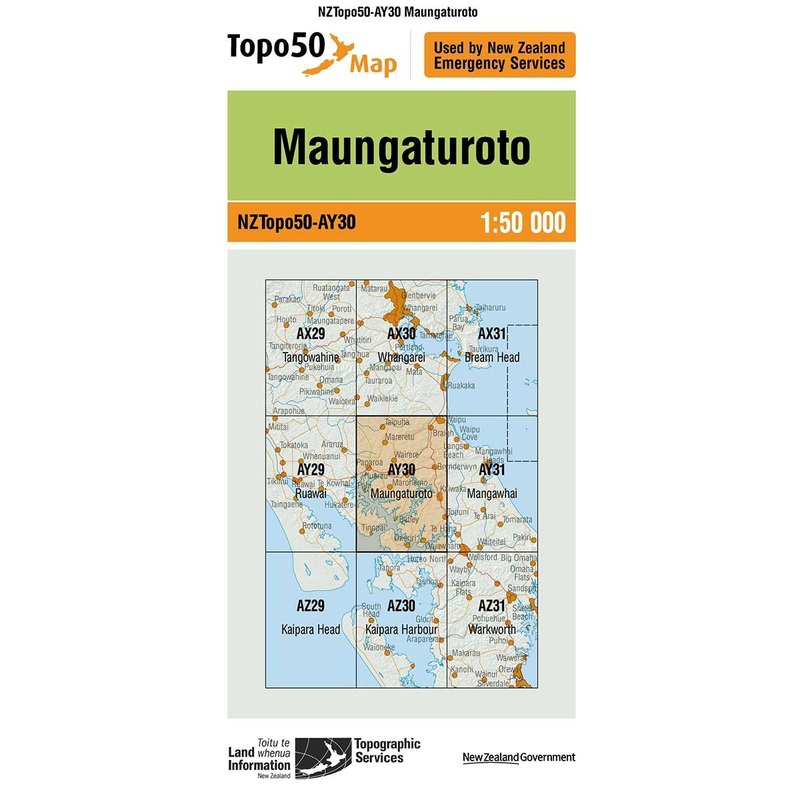 NZ Topo 50 Map AY30 Maungaturoto