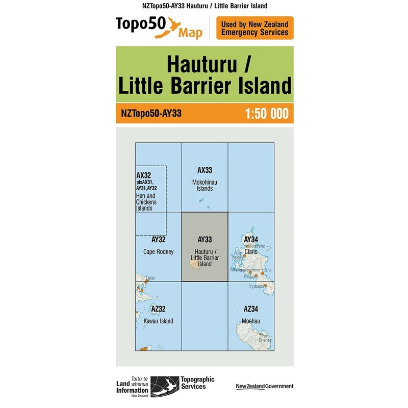 NZ Topo 50 Map AY33 Little Barrier Island