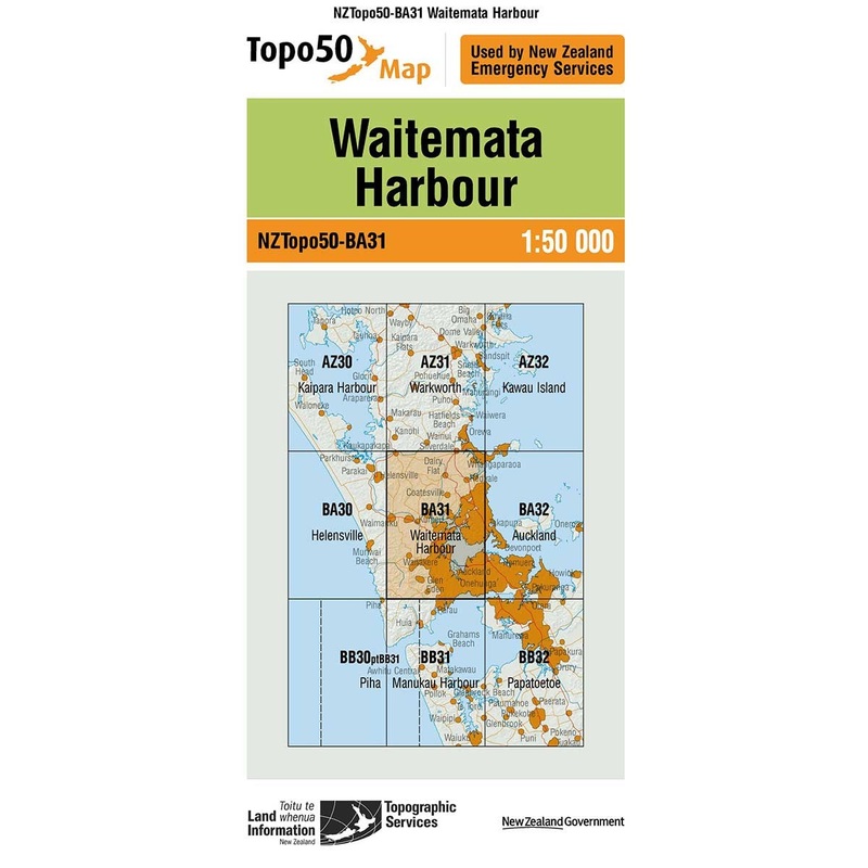 NZ Topo 50 Map BA31 Waitemata Harbour