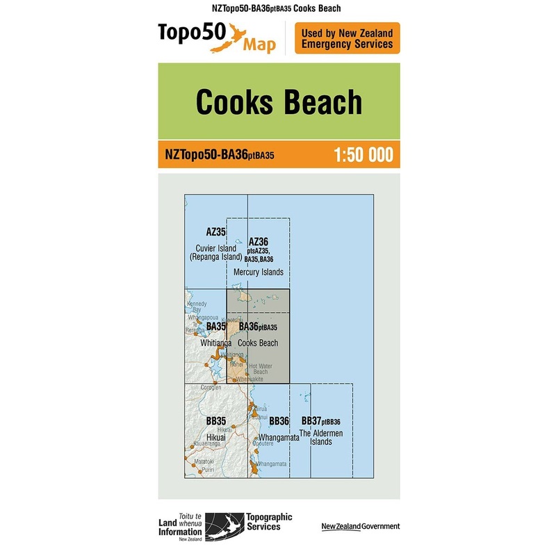 NZ Topo 50 Map BA36 Cooks Beach