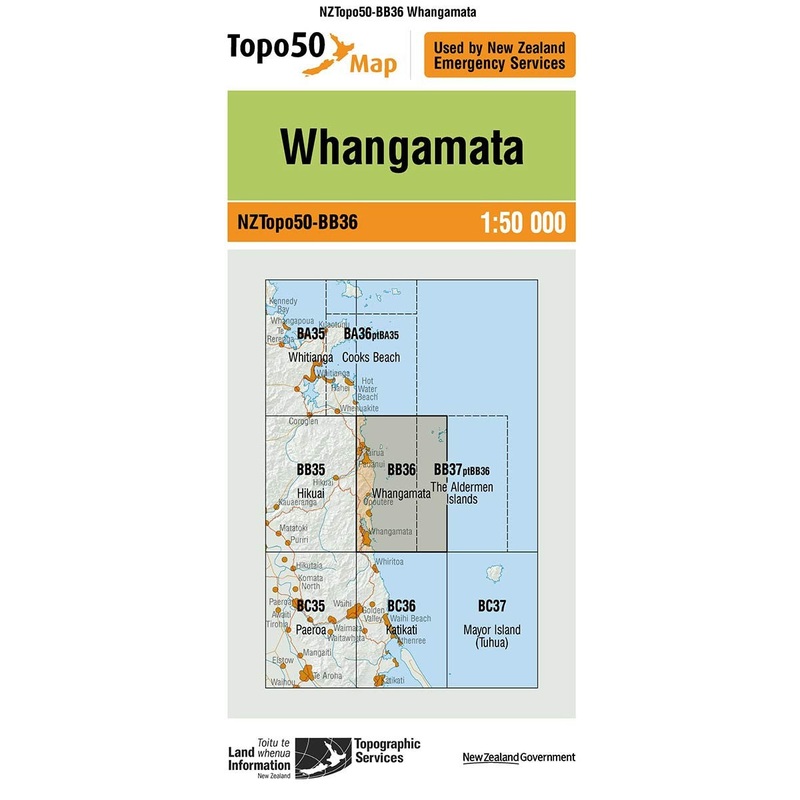 NZ Topo 50 Map BB36 Whangamata