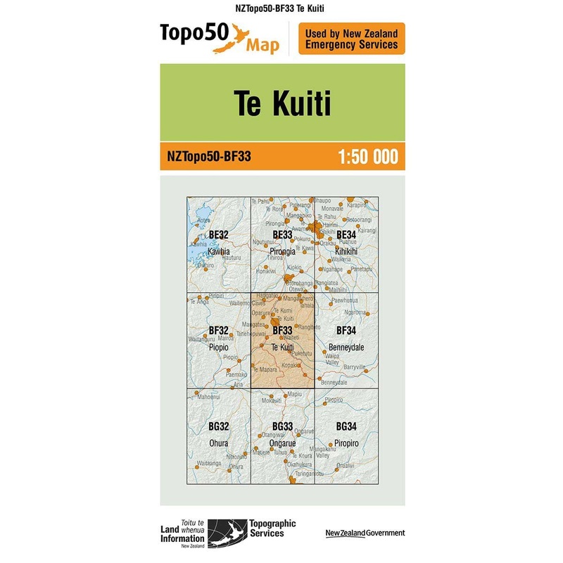 NZ Topo 50 Map BF33 Te Kuiti