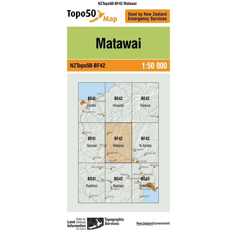 NZ Topo 50 Map BF42 Matawai