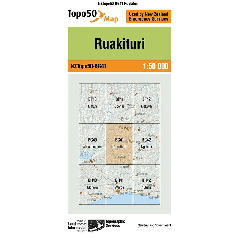 NZ Topo 50 Map BG41 Ruakituri