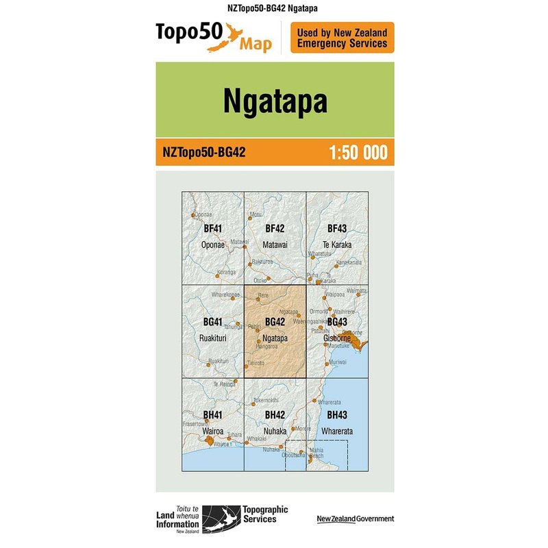 NZ Topo 50 Map BG42 Ngatapa
