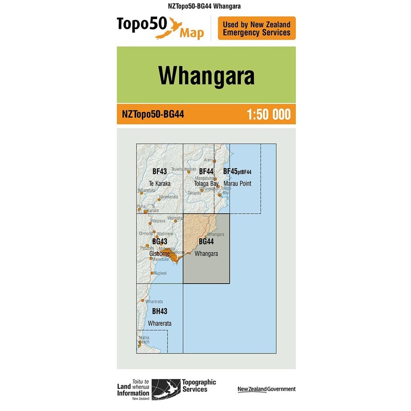 NZ Topo 50 Map BG44 Whangara