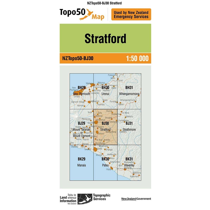 NZ Topo 50 Map BJ30 Stratford