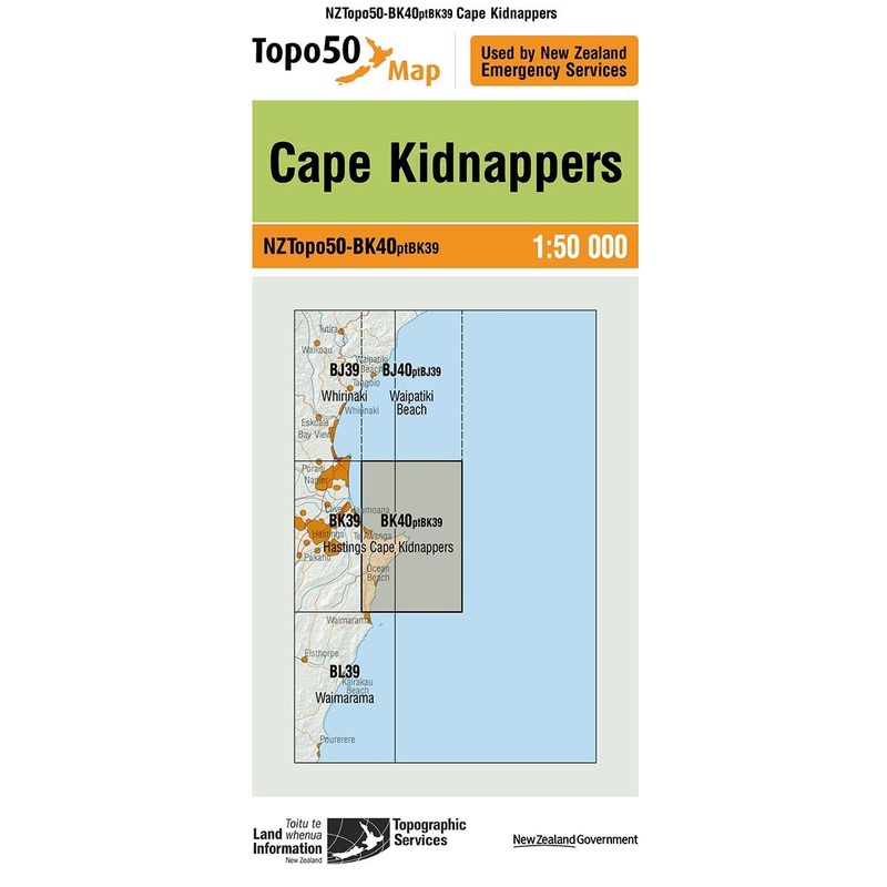 NZ Topo 50 Map BK40 Cape Kidnappers