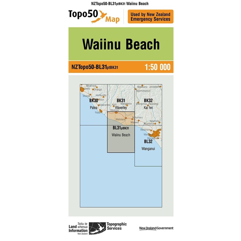 NZ Topo 50 Map BL31 Waiinu Beach